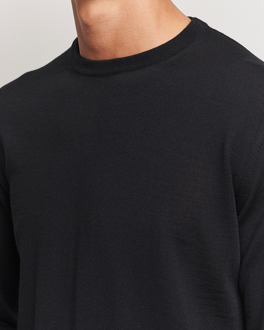 Herre | Trøjer | Canali | Merino Wool Crew Neck Black