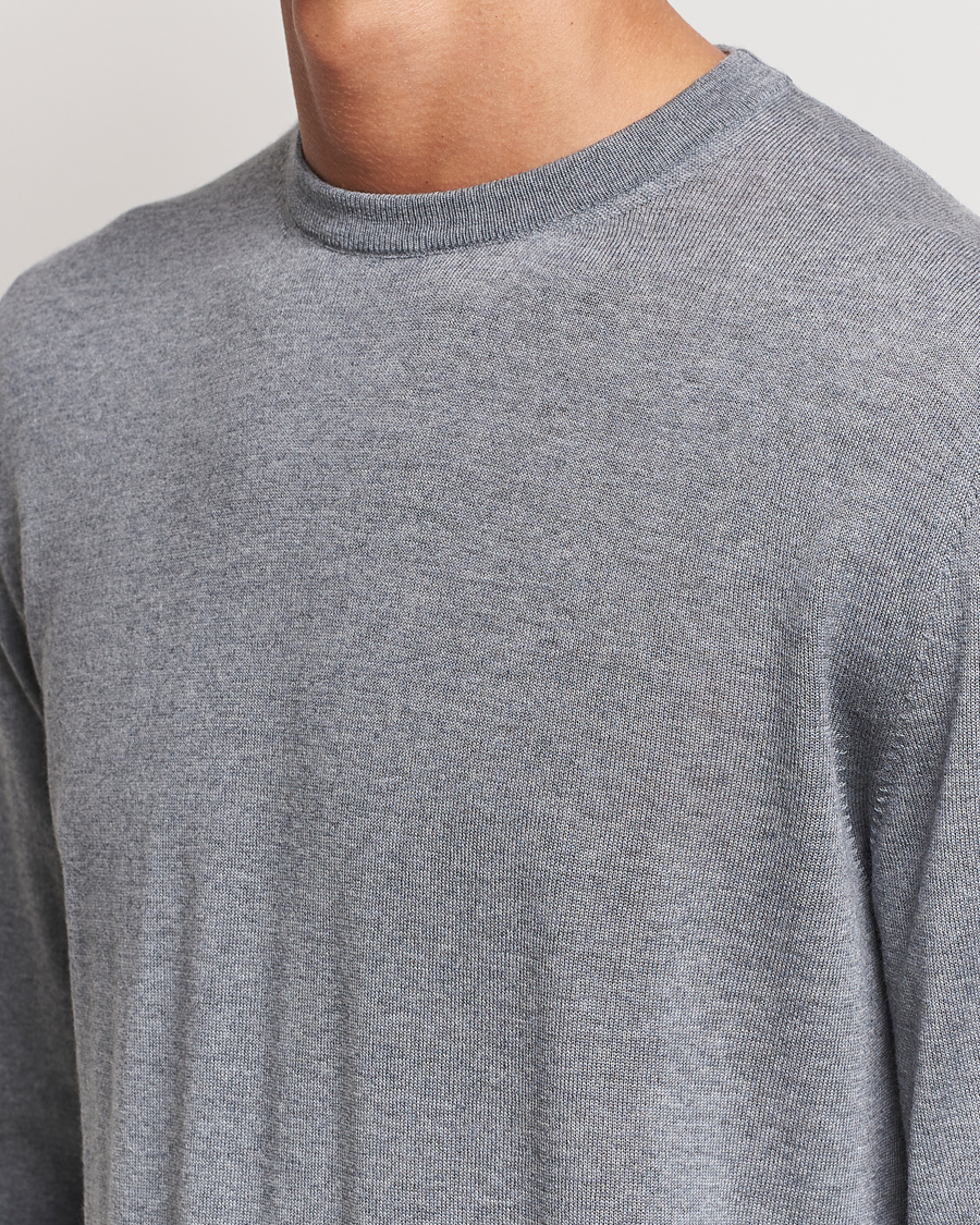 Herre | Trøjer | Canali | Merino Wool Crew Neck Light Grey