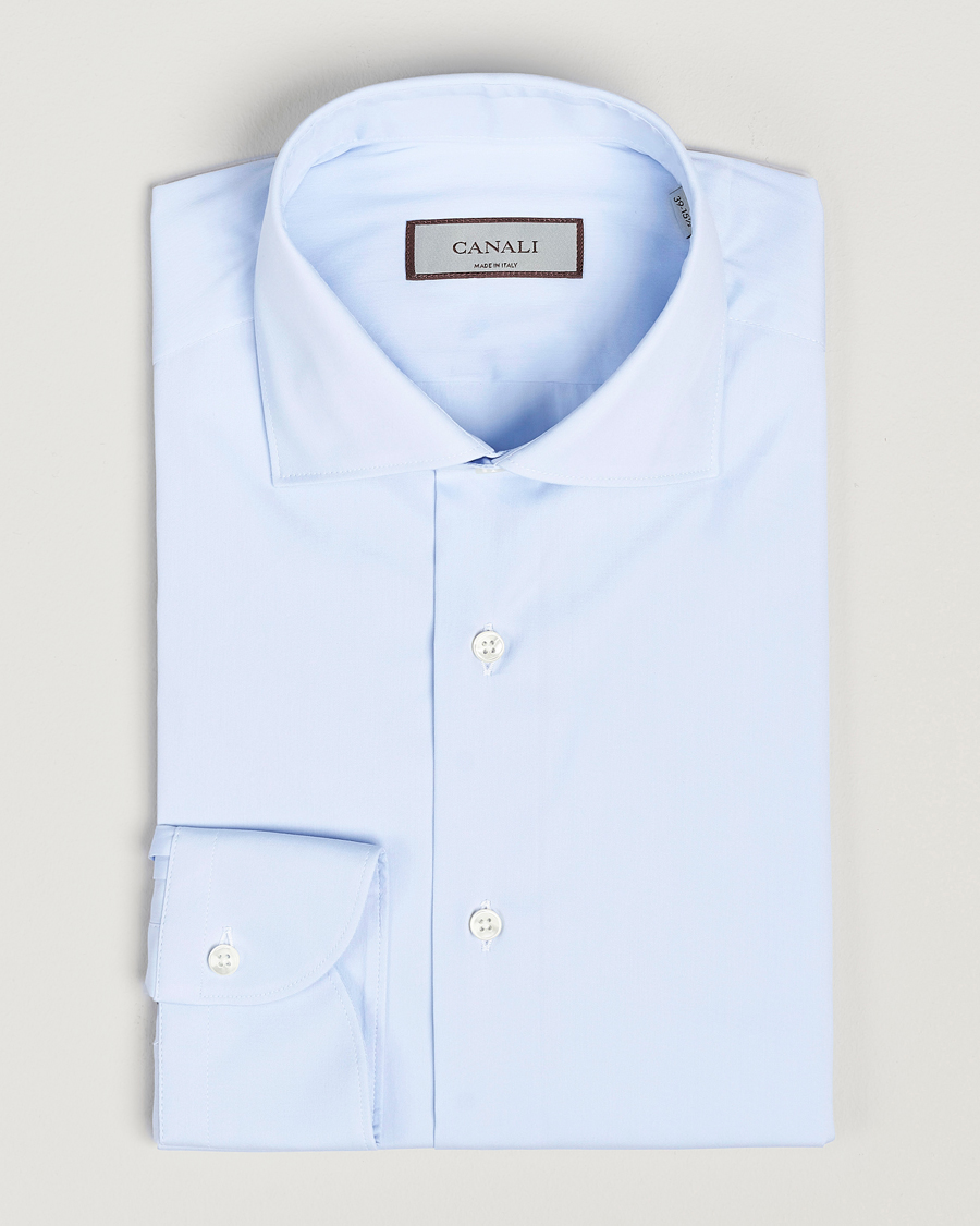 Herre | Skjorter | Canali | Slim Fit Cotton/Stretch Shirt Light Blue