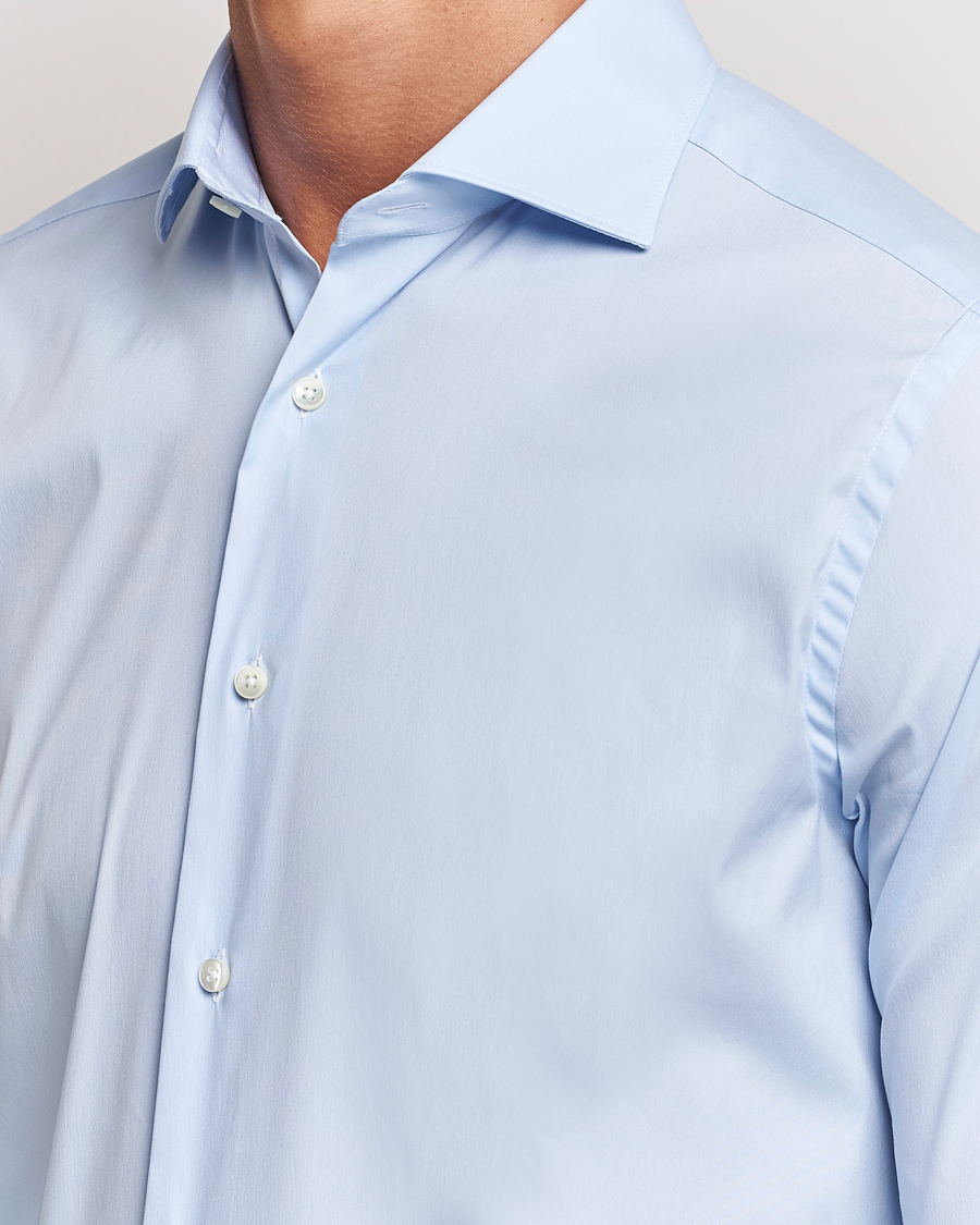 Herre | Skjorter | Canali | Slim Fit Cotton/Stretch Shirt Light Blue