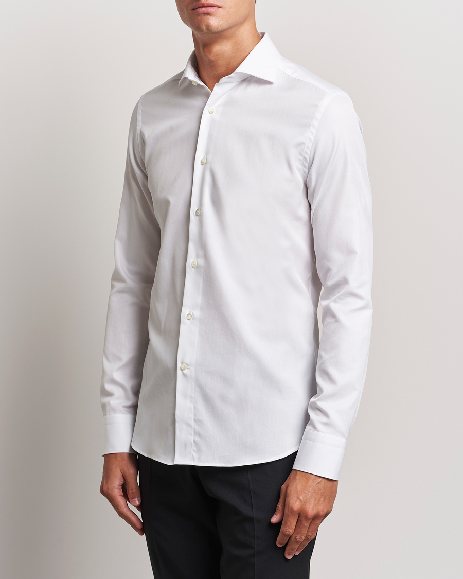 Herre | Skjorter | Canali | Slim Fit Cotton Shirt White