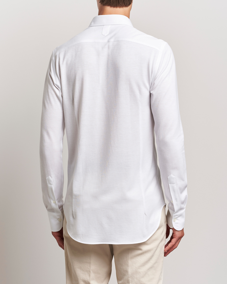 Herre | Skjorter | Canali | Slim Fit Stretch Piquet Shirt White