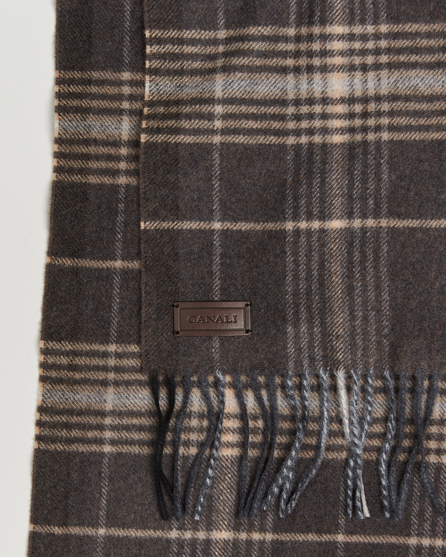 Herre | Halstørklæder | Canali | Check Wool Scarf Brown/Beige