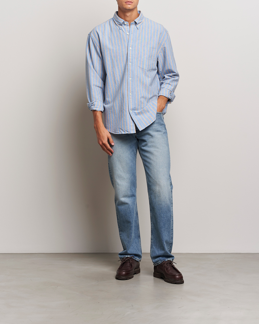 Herre | Skjorter | GANT 240 Mulberry Street | Regular Fit Archive Oxford Striped Shirt Vintage Blue