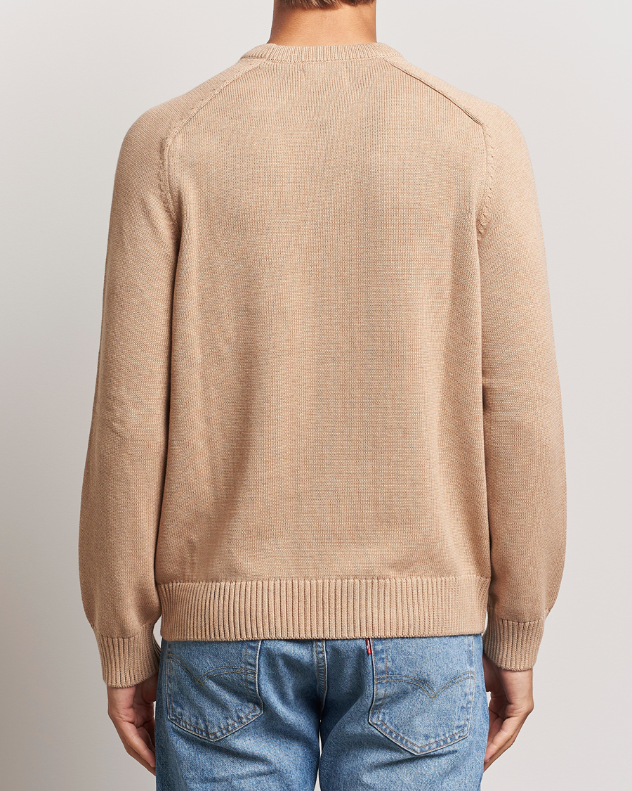Herre | Trøjer | GANT | Casual Cotton Saddle C-neck Khaki Melange