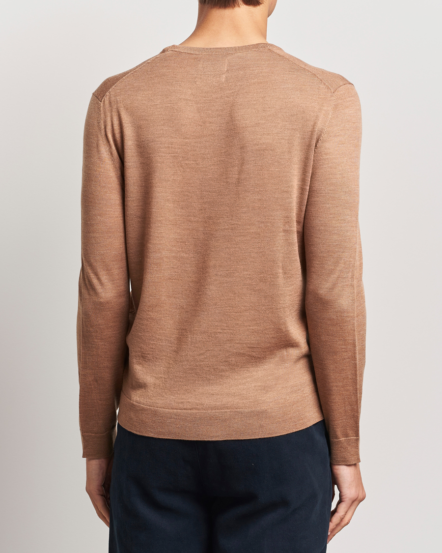 Herre | Trøjer | GANT | Extrafine Merino Wool C-Neck Dk Sand Melange