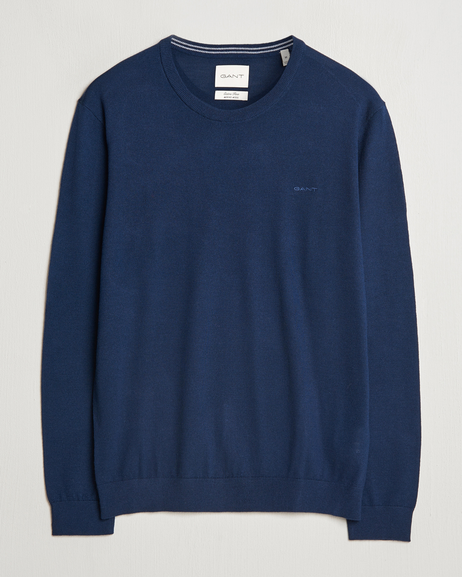 Herre | Trøjer | GANT | Extrafine Merino Wool C-Neck Marine