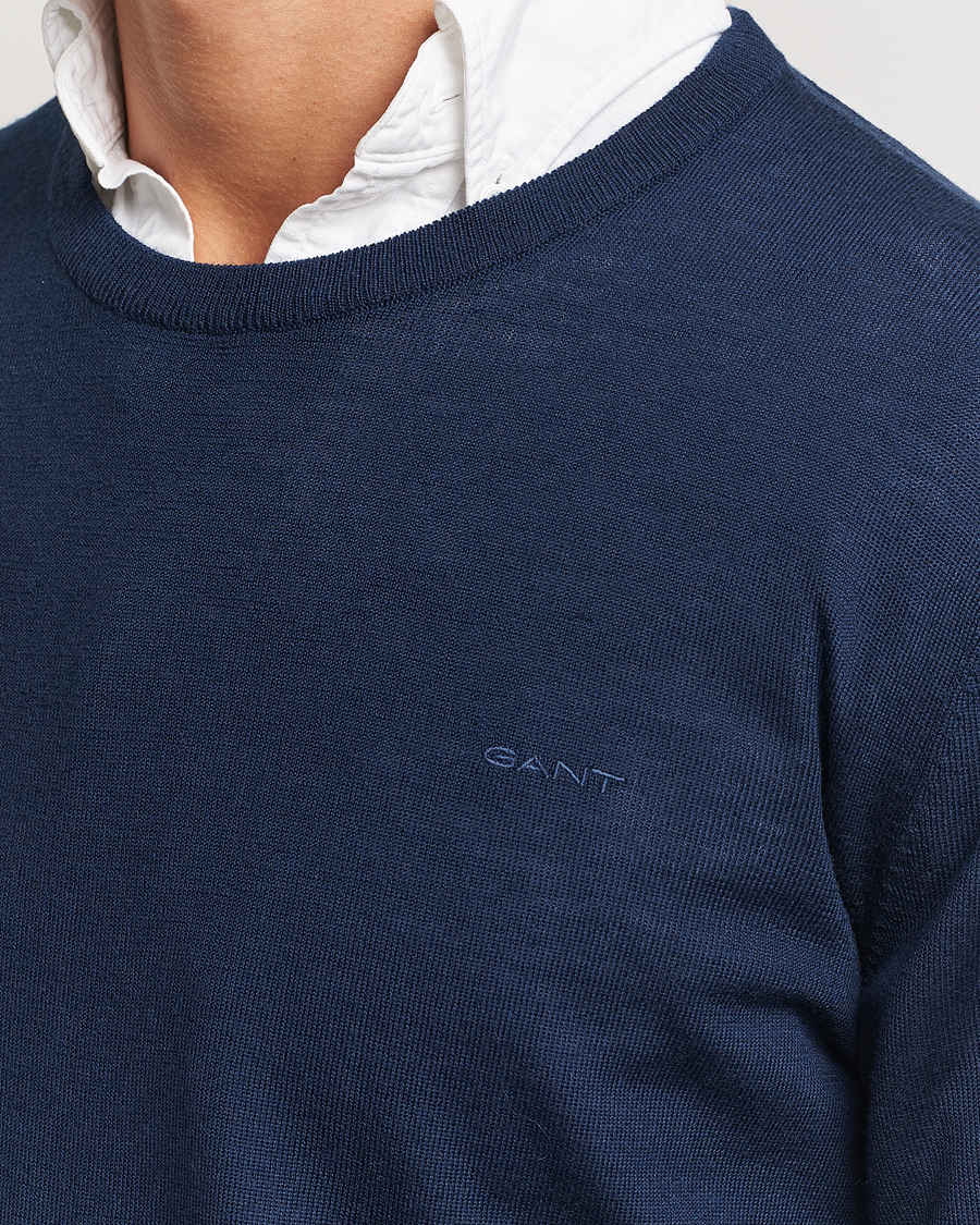 Herre | Trøjer | GANT | Extrafine Merino Wool C-Neck Marine