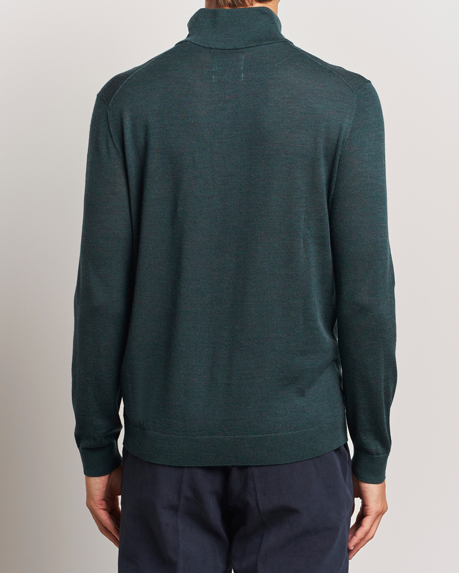 Herre | Trøjer | GANT | Extrafine Merino Wool Half Zip Tartan Green