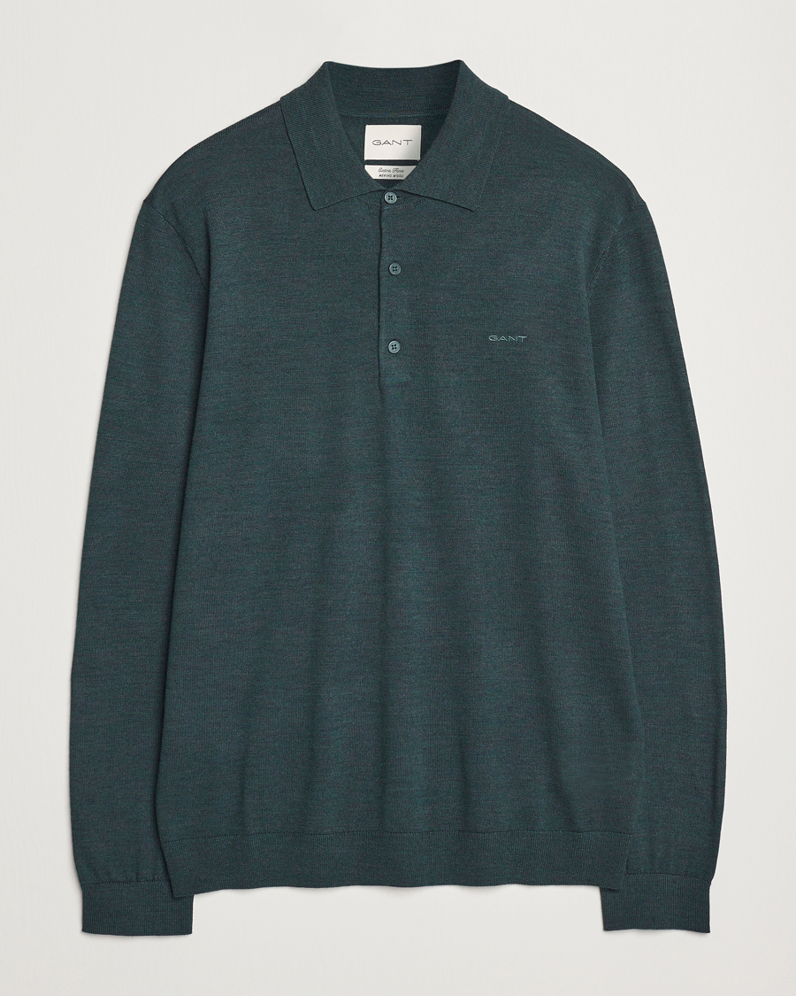 Herre | Trøjer | GANT | Extrafine Merino Wool Polo Tartan Green