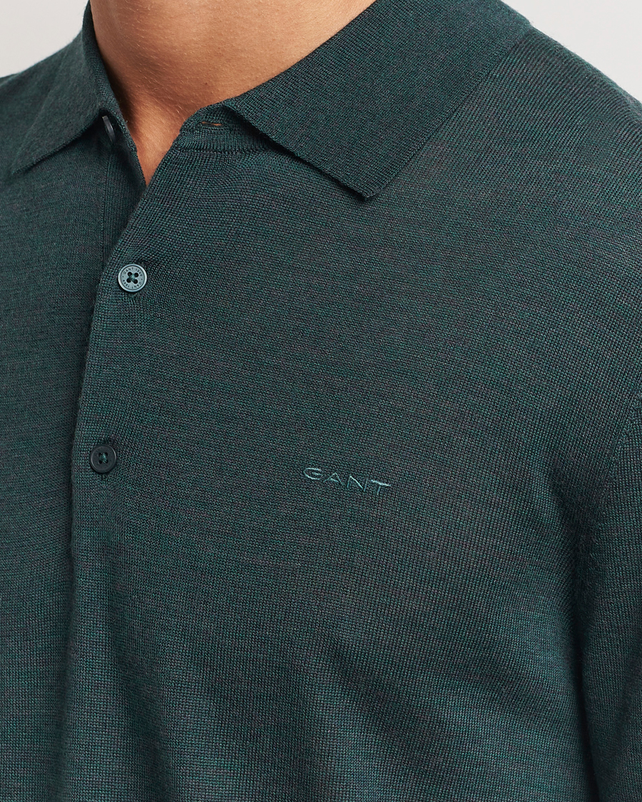 Herre | Trøjer | GANT | Extrafine Merino Wool Polo Tartan Green