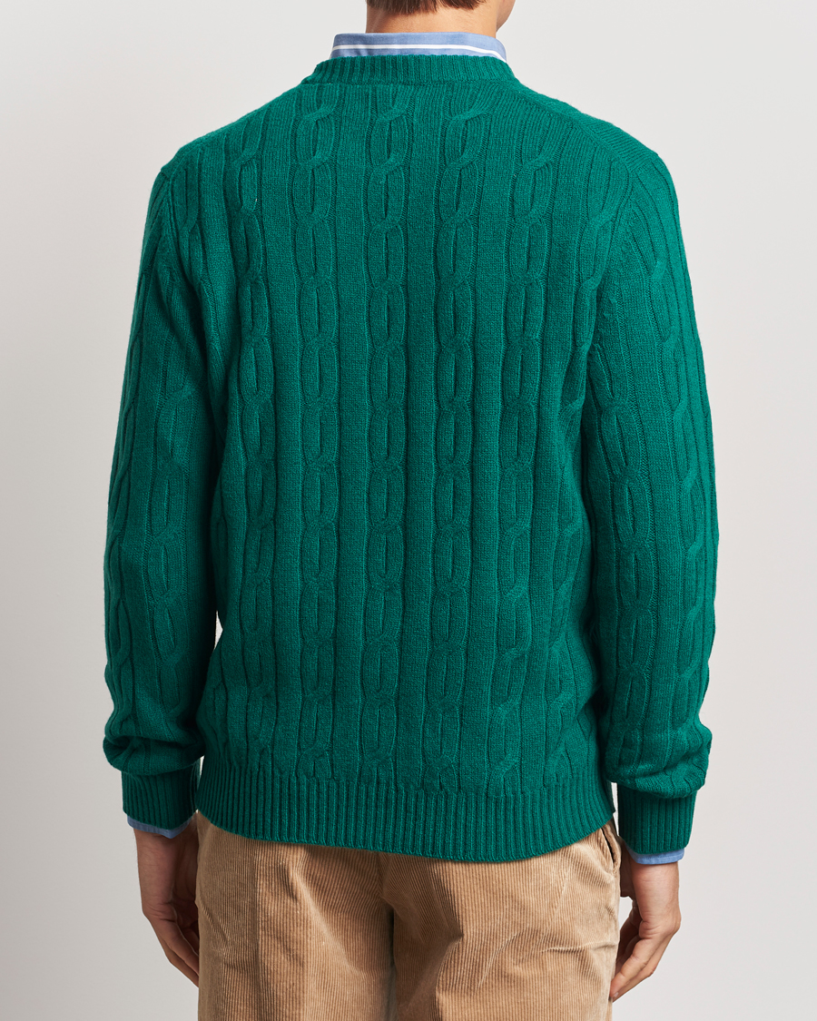 Herre | Trøjer | GANT | Lambswool Cable C-Neck Deep Forest Green