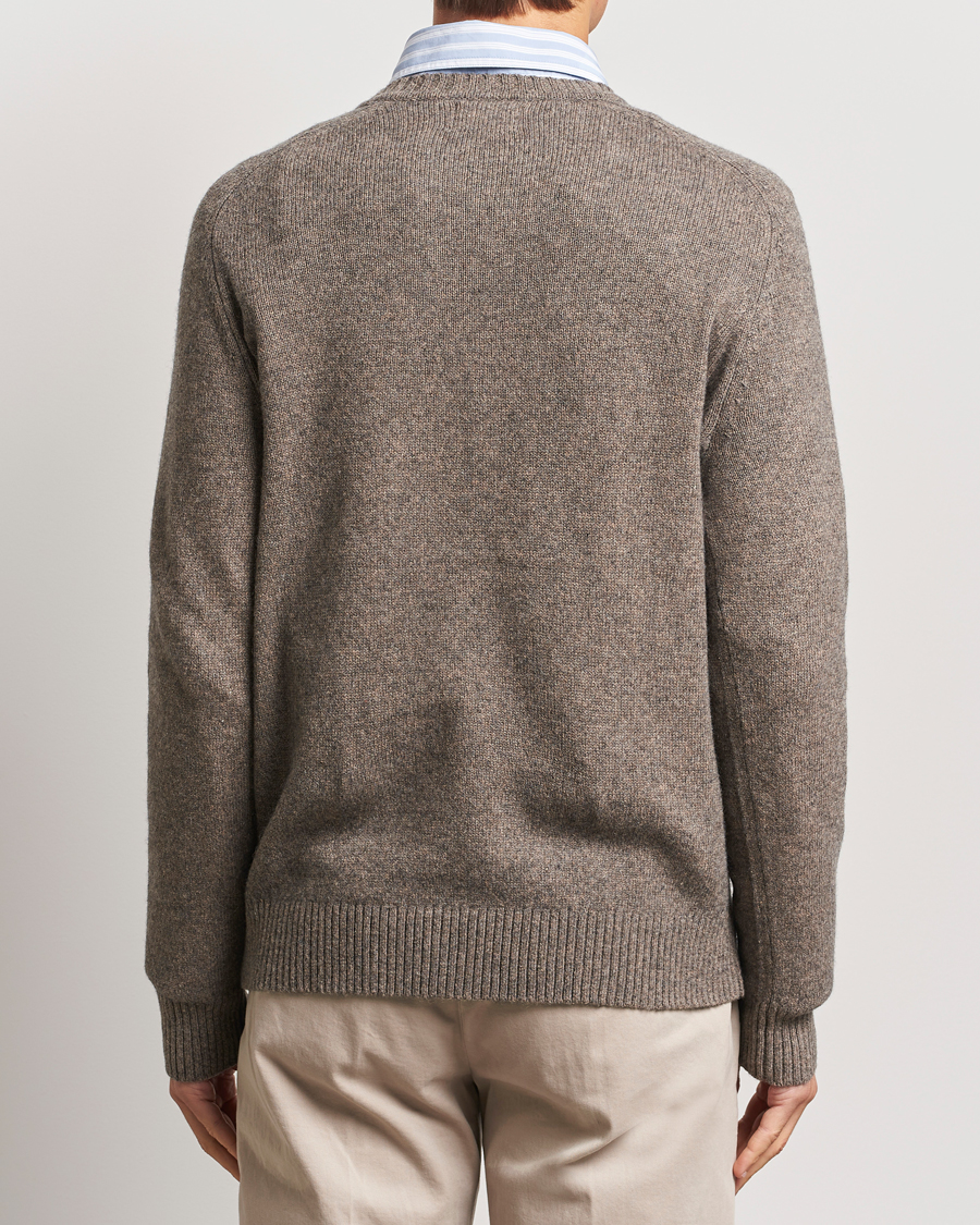 Herre | Trøjer | GANT | Wool Blend C-Neck Dark Hazelnut Melange