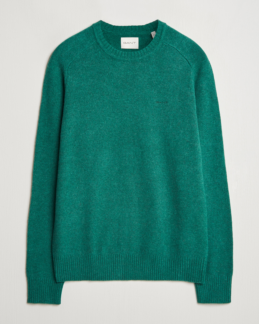 Herre | Trøjer | GANT | Wool Blend C-Neck Deep Forest Green