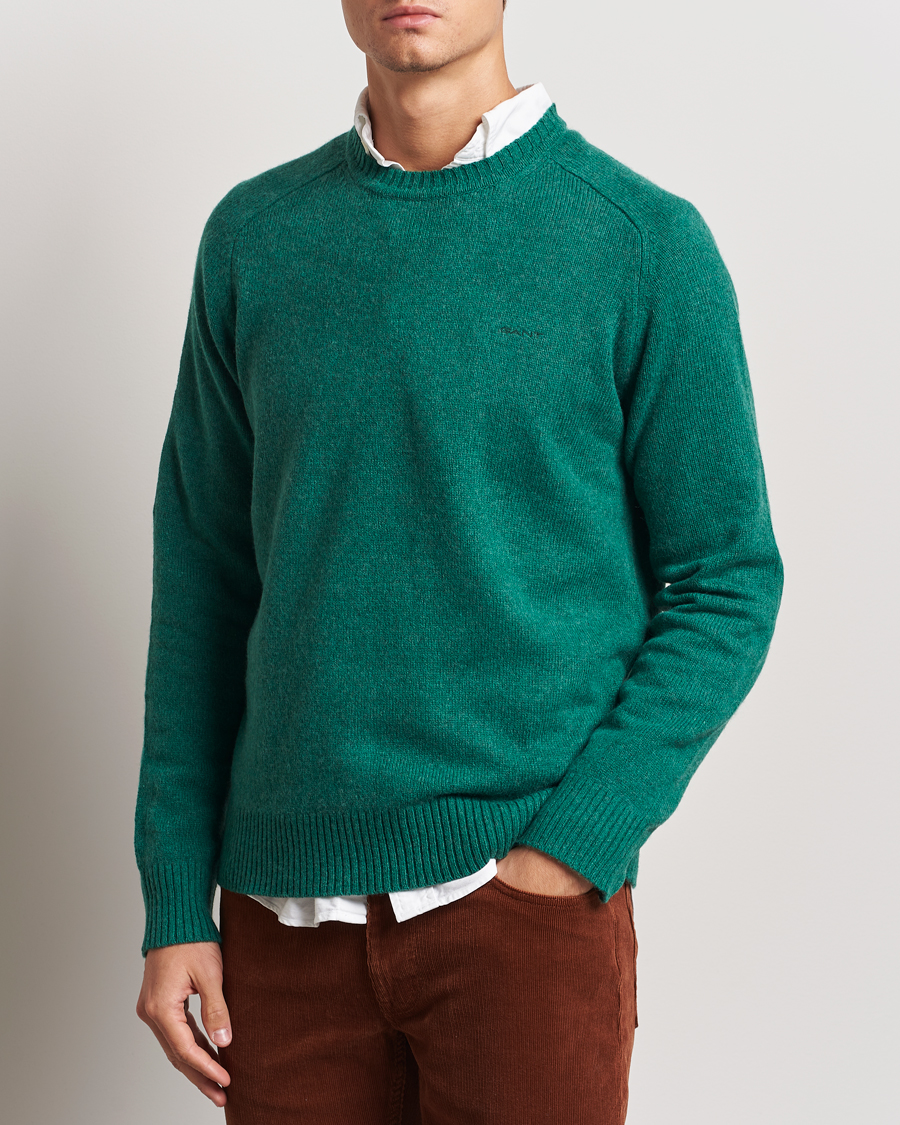Herre | Trøjer | GANT | Wool Blend C-Neck Deep Forest Green
