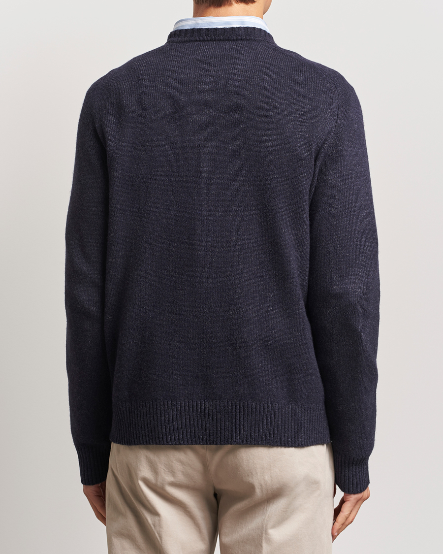 Herre | Trøjer | GANT | Wool Blend C-Neck Dark Navy Melange