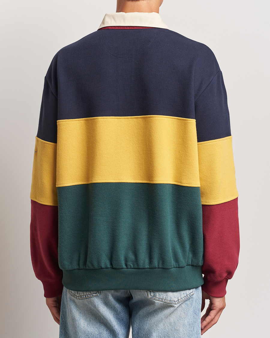 Herre | Trøjer | GANT | Sweat Color Block Heavy Rugger Evening Blue