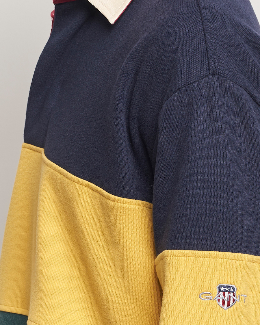 Herre | Trøjer | GANT | Sweat Color Block Heavy Rugger Evening Blue