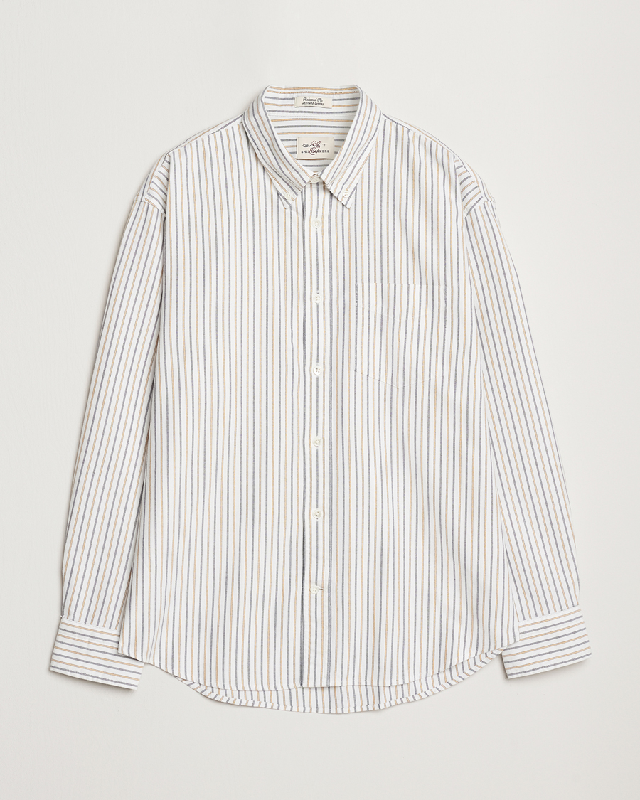 Herre | Skjorter | GANT | Rel Herigate Oxford Stripe Shirt Eggshell