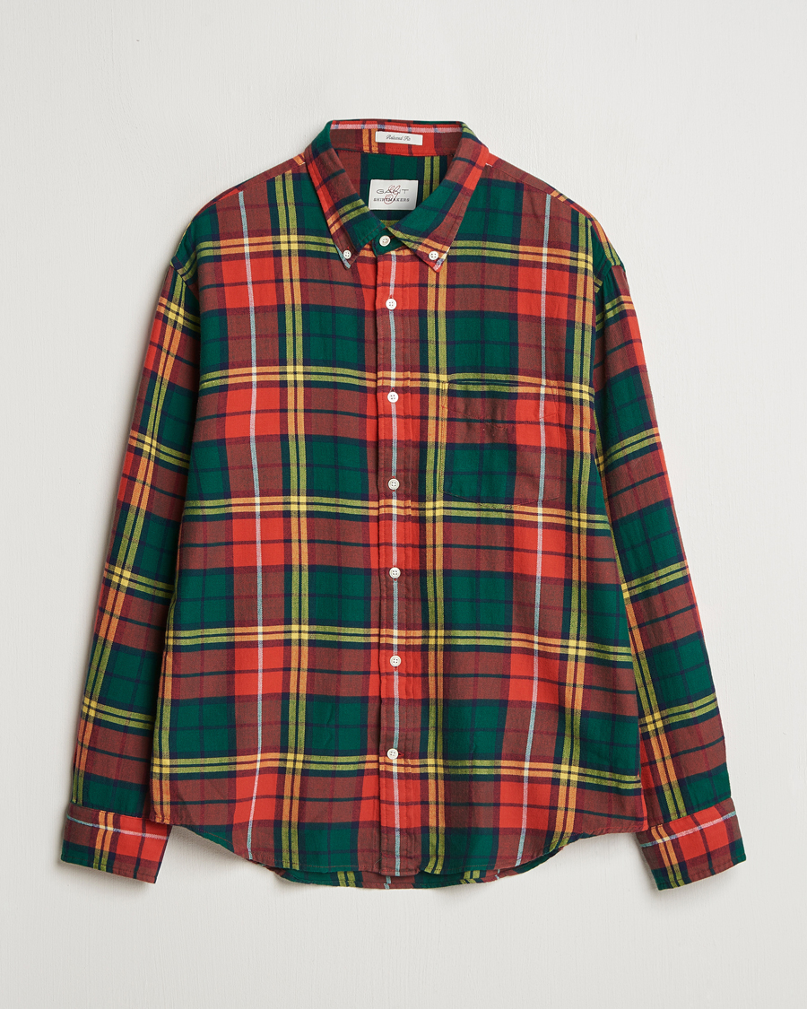 Herre | Skjorter | GANT | Rel Herigate Twill Tartan Shirt Bright Red