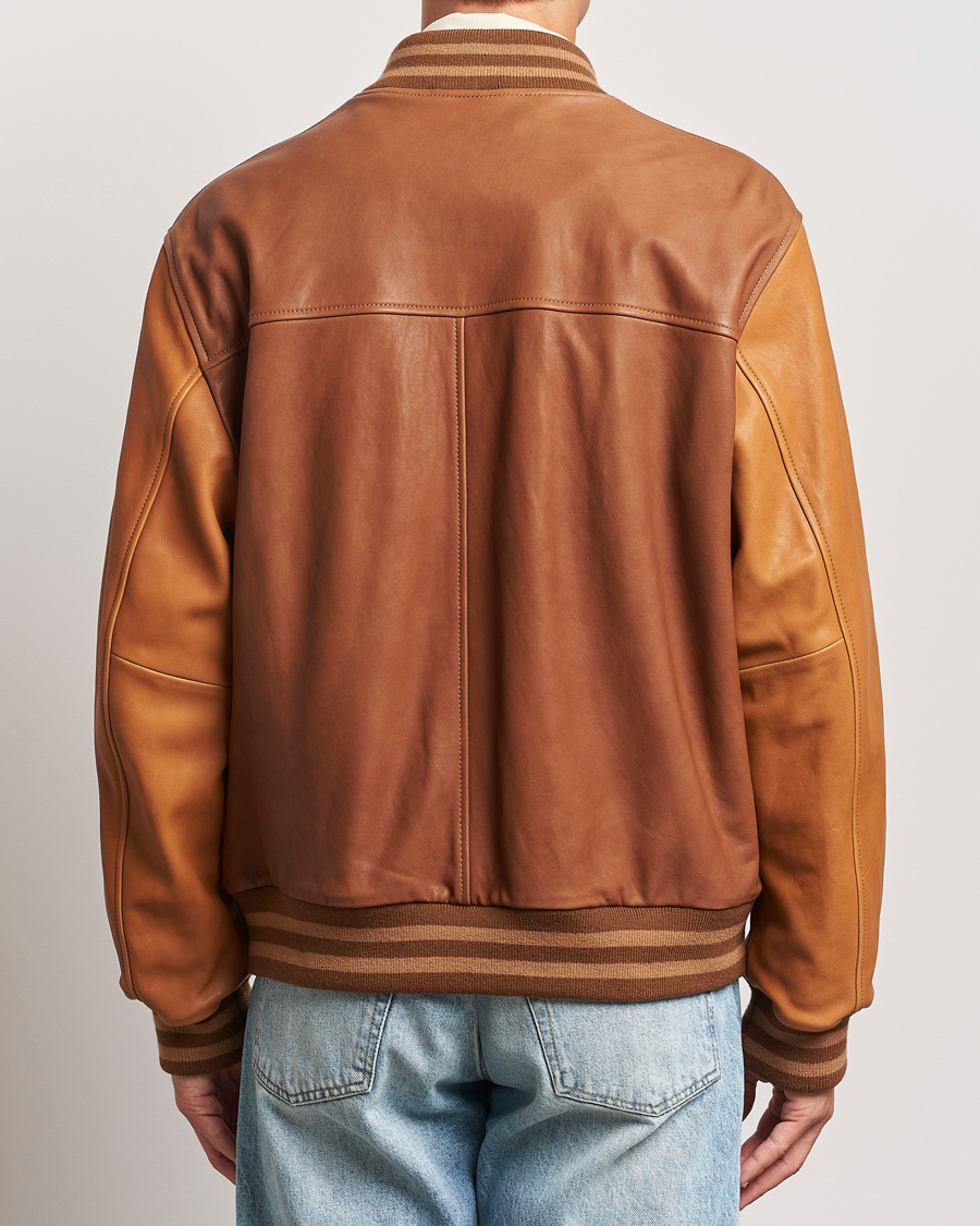 Herre | Jakker | Gant | Leather Varsity Jacket Brown Sugar
