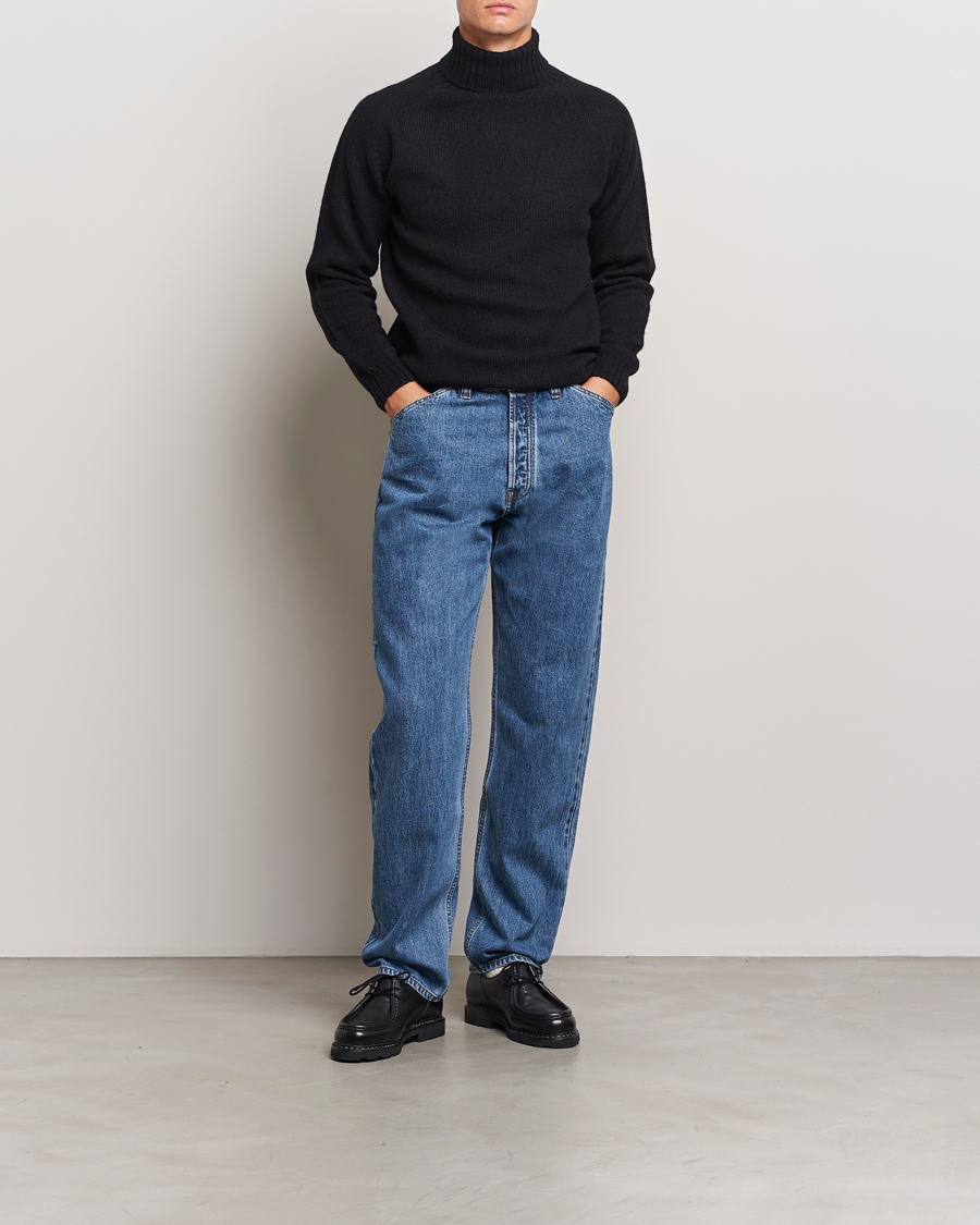 Herre | Trøjer | Harley Of Scotland | Supersoft Lambswool Rollneck Black
