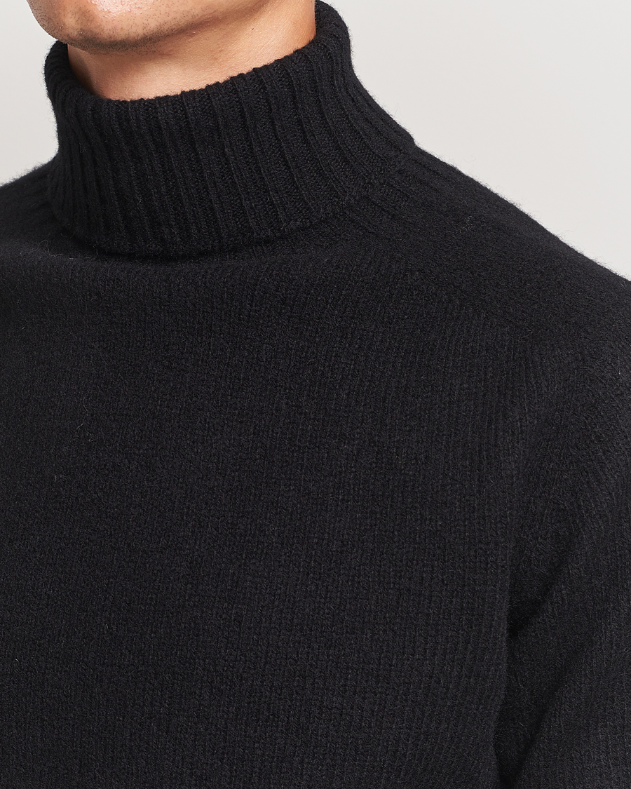 Herre | Trøjer | Harley Of Scotland | Supersoft Lambswool Rollneck Black