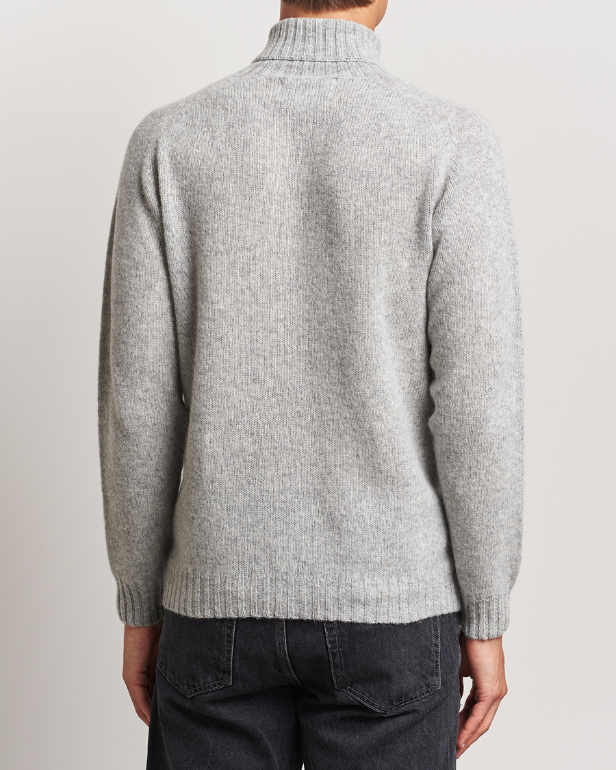 Herre | Trøjer | Harley Of Scotland | Supersoft Lambswool Rollneck Silver Grey