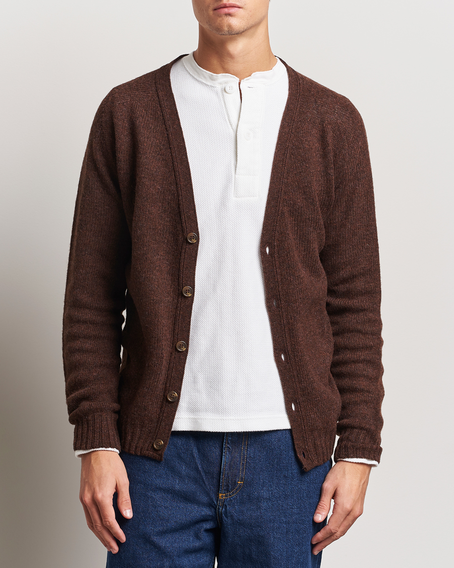 Herre | Trøjer | Harley Of Scotland | Supersoft Lambswool Cardigan Coffee