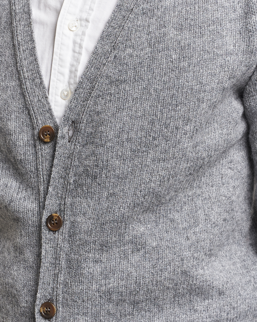 Herre | Trøjer | Harley Of Scotland | Supersoft Lambswool Cardigan Medium Grey