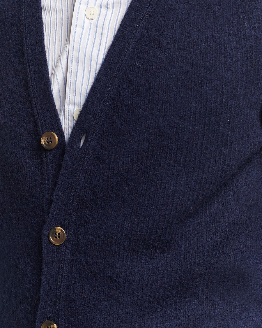 Herre | Trøjer | Harley Of Scotland | Supersoft Lambswool Cardigan Navy