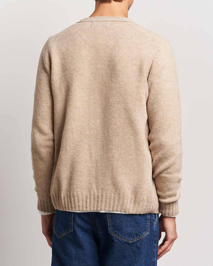 Herre | Trøjer | Harley Of Scotland | Supersoft Lambswool Cardigan Oatmilk