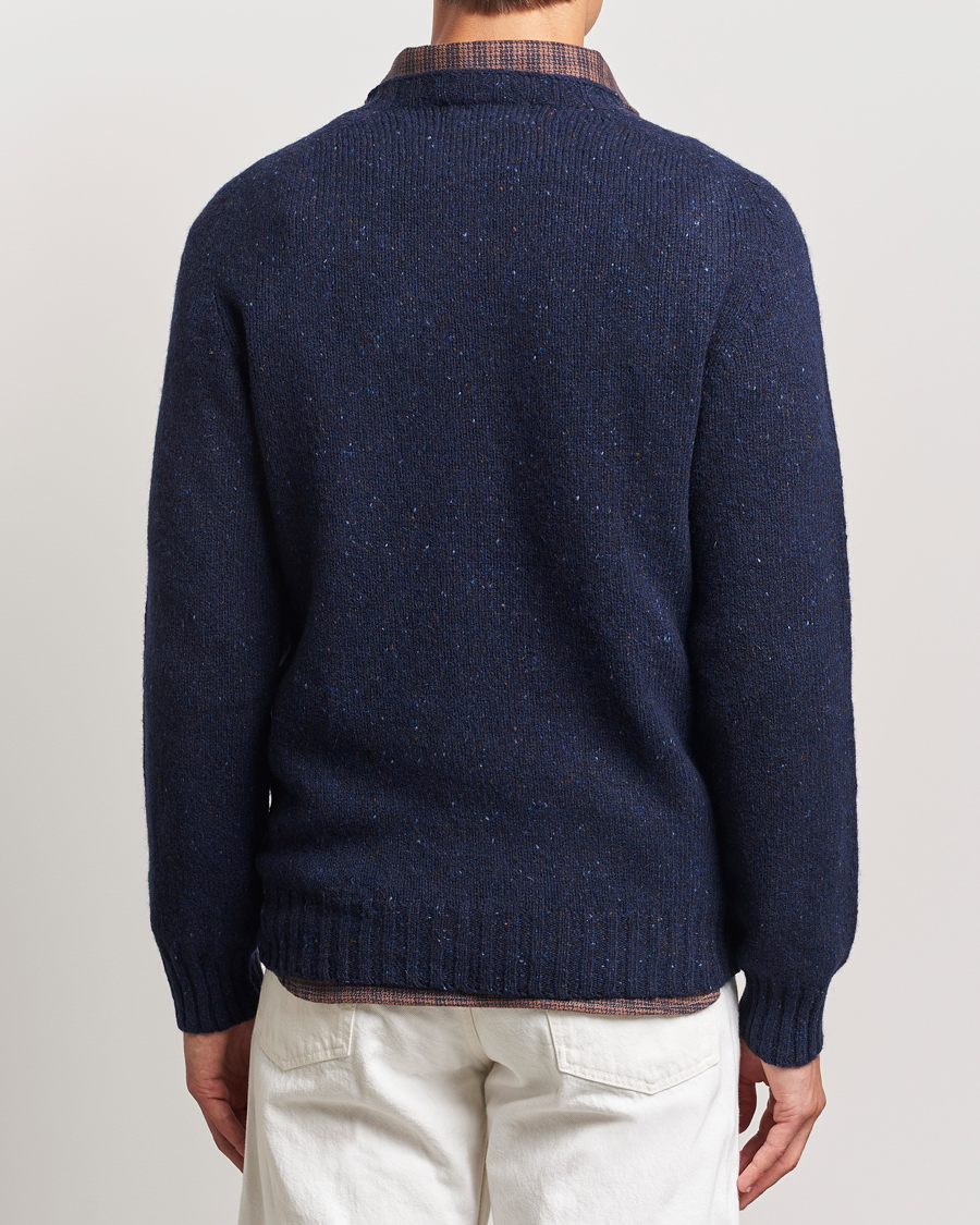 Herre | Trøjer | Harley Of Scotland | Donegal Wool Crewneck Jura Blue