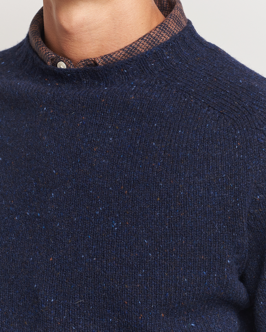 Herre | Trøjer | Harley Of Scotland | Donegal Wool Crewneck Jura Blue