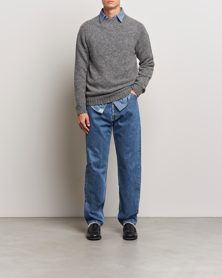 Herre | Trøjer | Harley Of Scotland | Donegal Wool Crewneck Grey