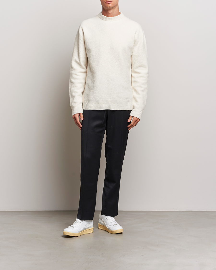 Herre | Trøjer | Jil Sander | Boiled Merino Round Neck Sweater Off White