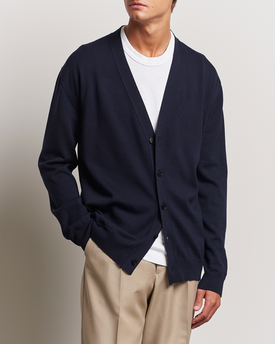 Herre | Trøjer | Jil Sander | Superfine Merino Cardigan Navy