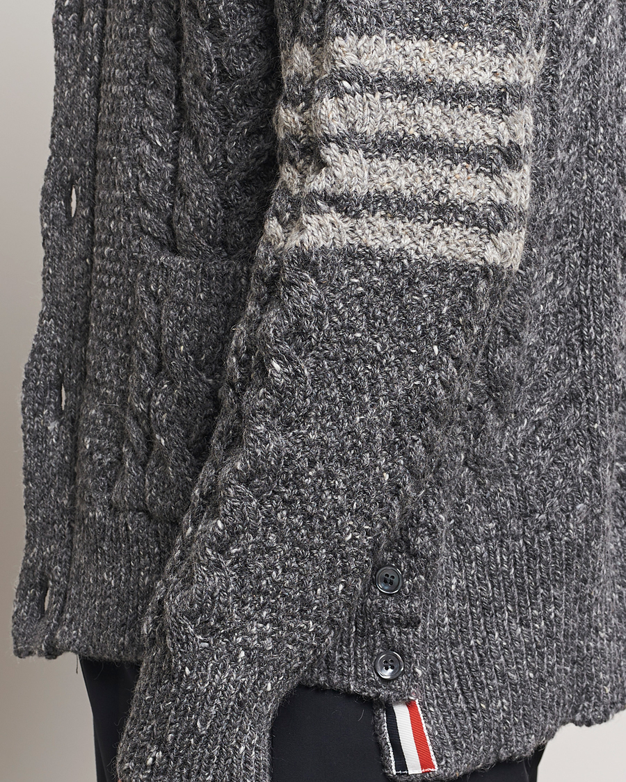 Herre | Trøjer | Thom Browne | Donegal Cable Cardigan Medium Grey