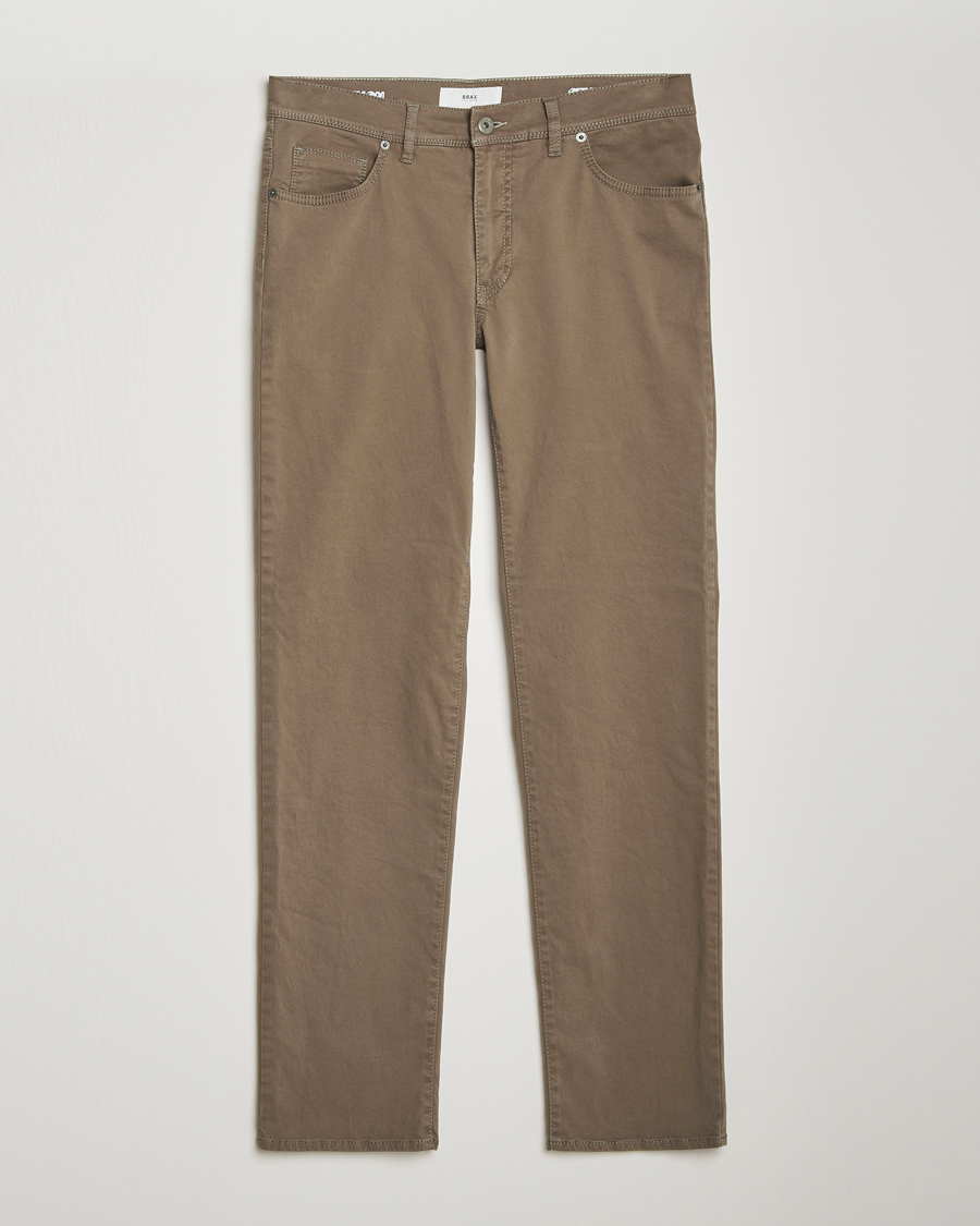 Herre | Bukser | Brax | Cadiz Cotton Satin 5-Pocket Pants Khaki