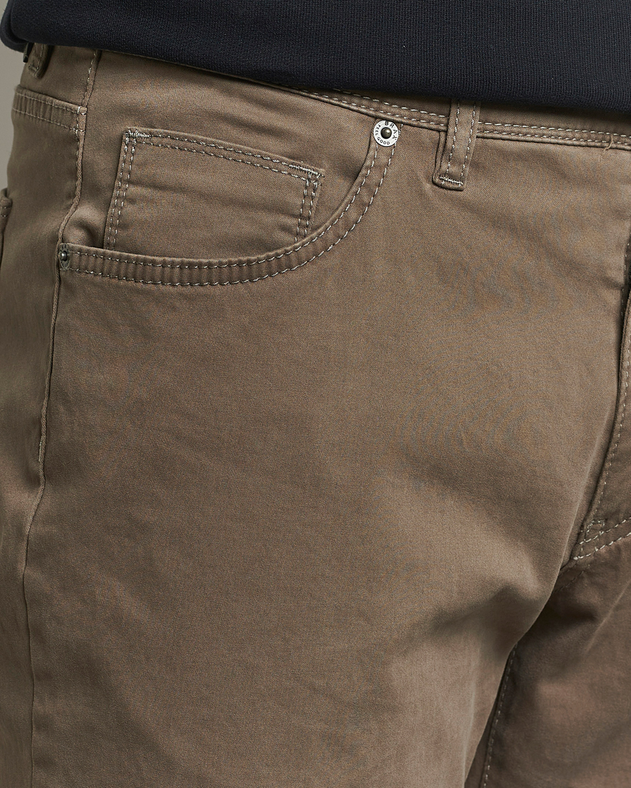 Herre | Bukser | Brax | Cadiz Cotton Satin 5-Pocket Pants Khaki