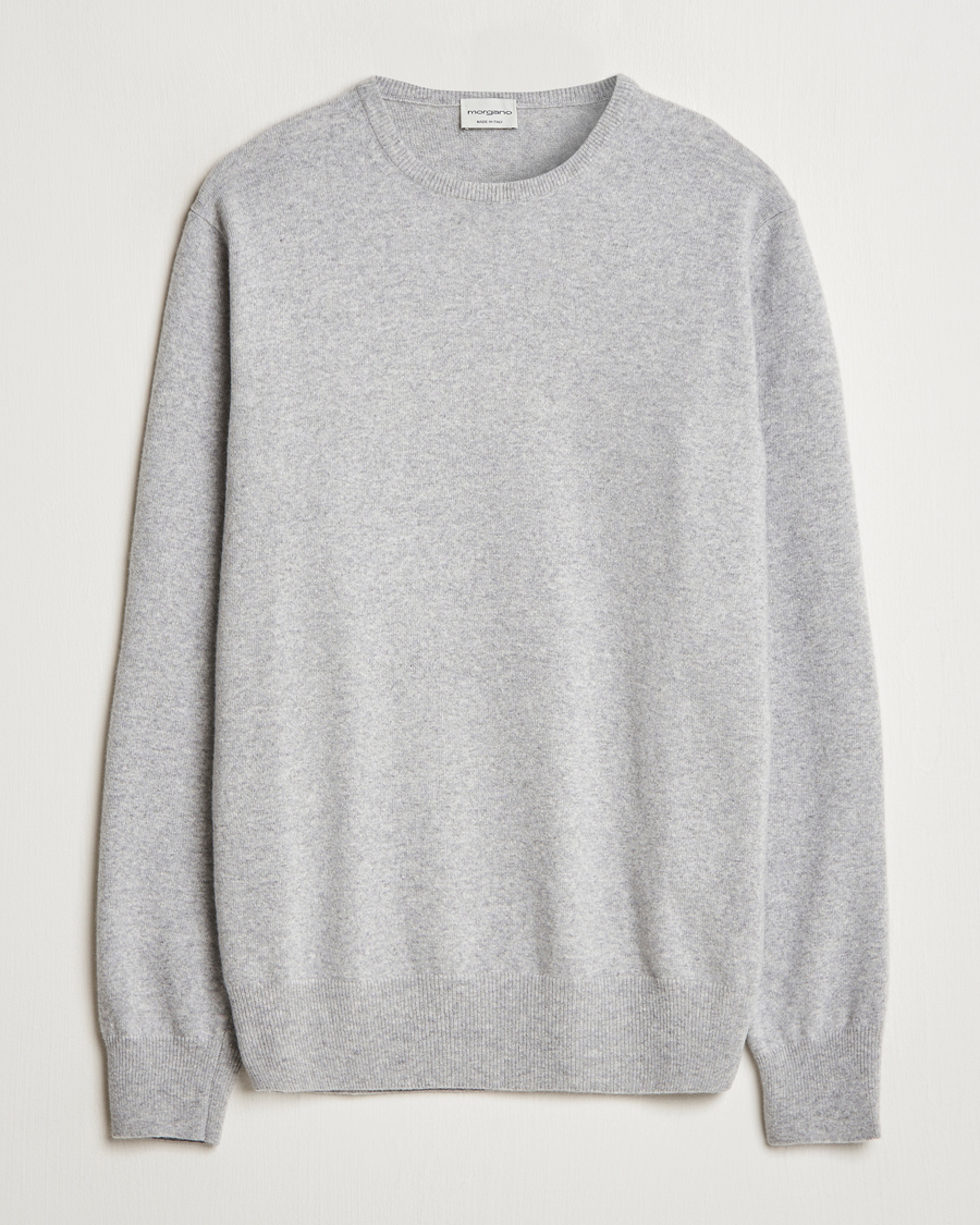 Herre | Trøjer | Morgano | Wool/Cashmere Crewneck Mid Grey