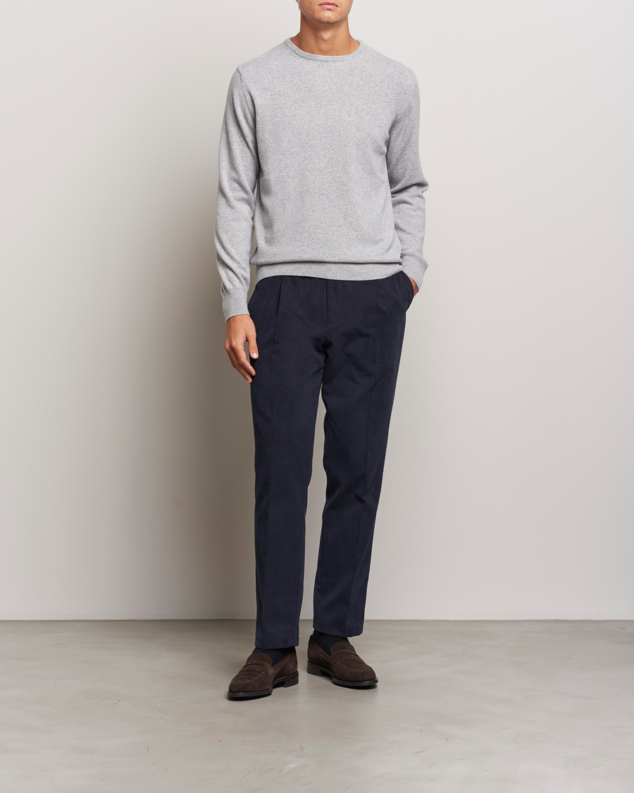Herre | Trøjer | Morgano | Wool/Cashmere Crewneck Mid Grey
