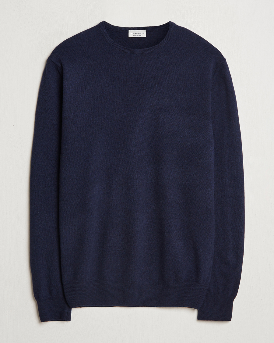 Herre | Trøjer | Morgano | Wool/Cashmere Crewneck Navy