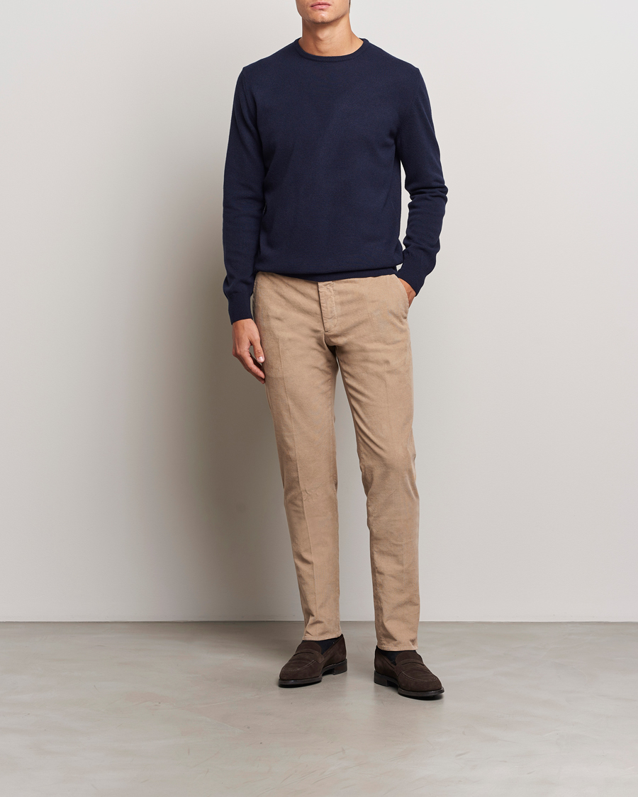 Herre | Trøjer | Morgano | Wool/Cashmere Crewneck Navy