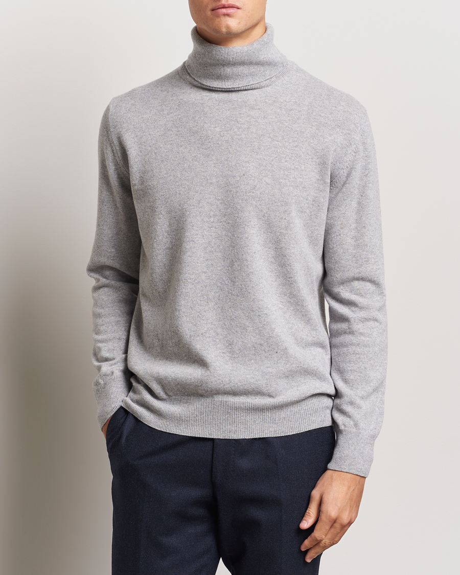 Herre | Trøjer | Morgano | Wool/Cashmere Rollneck Mid Grey