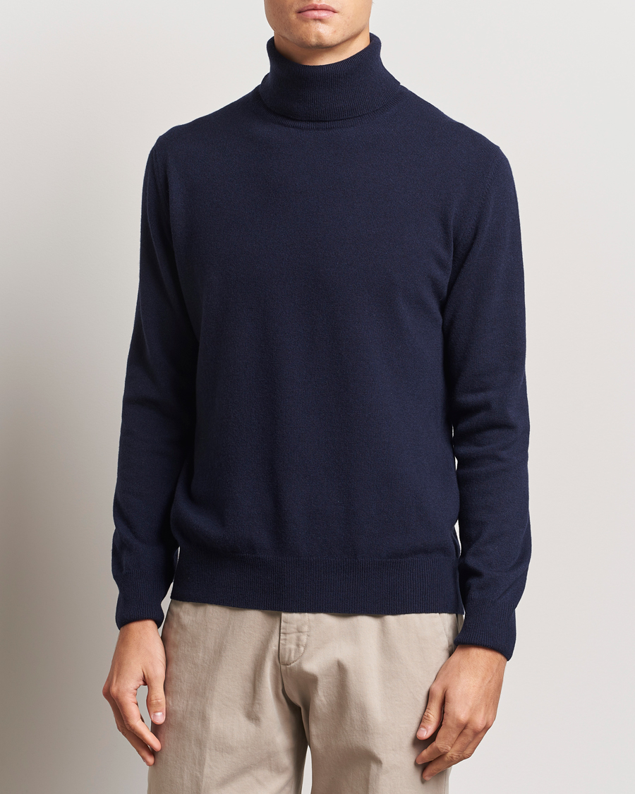 Herre | Trøjer | Morgano | Wool/Cashmere Rollneck Navy