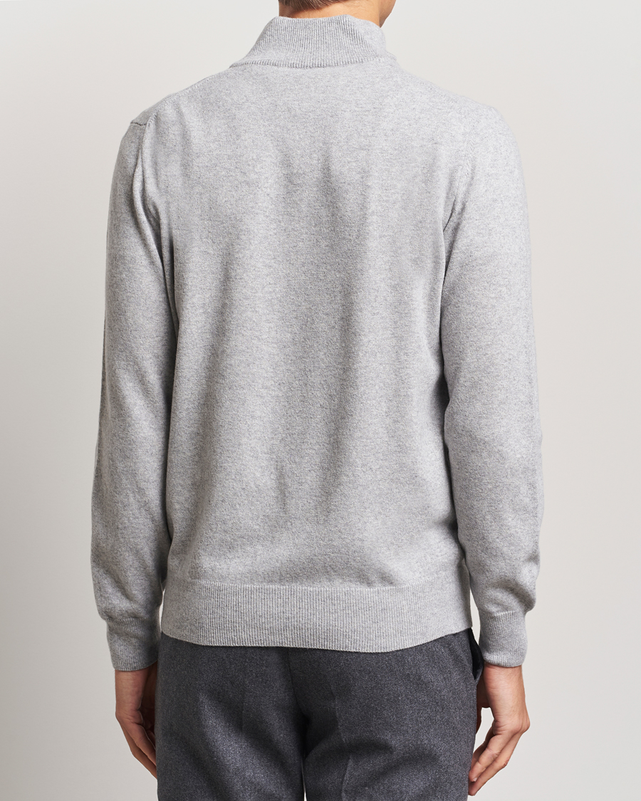Herre | Trøjer | Morgano | Wool/Cashmere Half-Zip Mid Grey