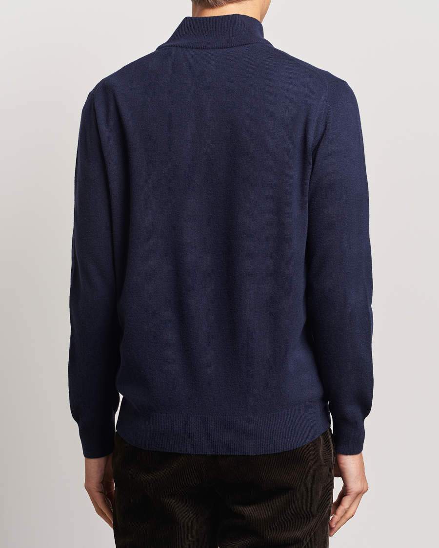 Herre | Trøjer | Morgano | Wool/Cashmere Half-Zip Navy