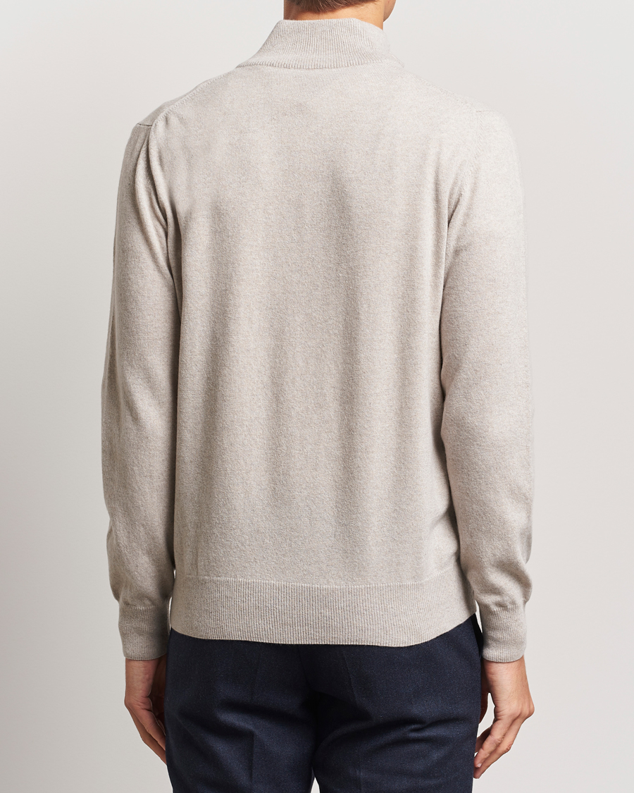 Herre | Trøjer | Morgano | Wool/Cashmere Half-Zip Beige