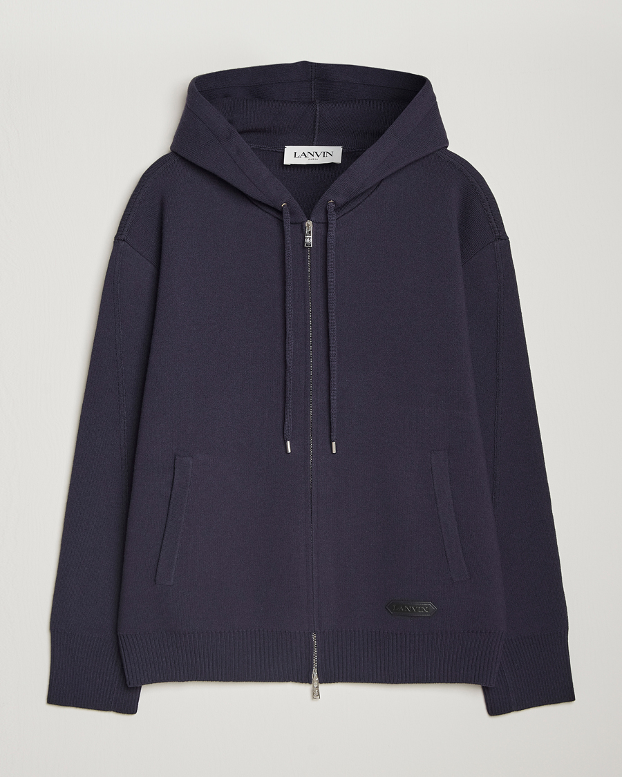 Herre | Trøjer | Lanvin | Merino Full Zip Hoodie Japanese Ink